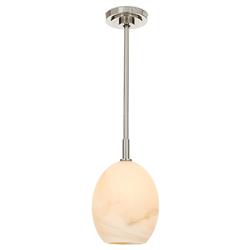 Artemis Modern Glass Shade Polished Nickel Single Pendant|