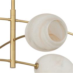 Artemis Glass Shade Natural Brass Sputnik Chandelier|