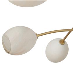 Artemis Glass Shade Natural Brass Sputnik Chandelier|