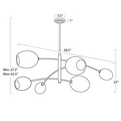 Artemis Glass Shade Oil Rubbed Bronze Sputnik Chandelier|