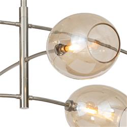 Artemis Glass Shade Polished Nickel Sputnik Chandelier|