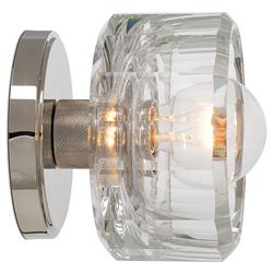 Bijoux Mid Century Modern Crystal Shade Polished Nickel Flush Mount|