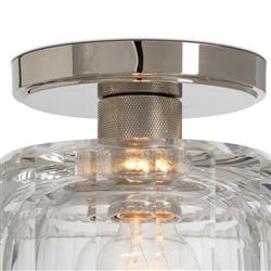 Bijoux Mid Century Modern Crystal Shade Polished Nickel Flush Mount|