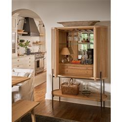 Giorgio Coastal Beach Rattan Shade Polished Nickel Crystal Mini Table Lamp|