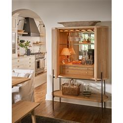 Giorgio Coastal Beach Rattan Shade Polished Nickel Crystal Mini Table Lamp|