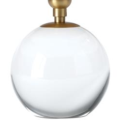 Giorgio Coastal Beach Rattan Shade Natural Brass Crystal Mini Table Lamp|