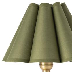 Giorgio French Country Green Scalloped Linen Shade Crystal Mini Table Lamp|