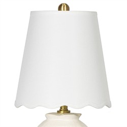 Amoria French Country White Linen Shade Ceramic Mini Table Lamp|