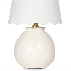 Amoria French Country White Linen Shade Ceramic Mini Table Lamp|