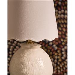 Amoria French Country White Linen Shade Ceramic Mini Table Lamp|