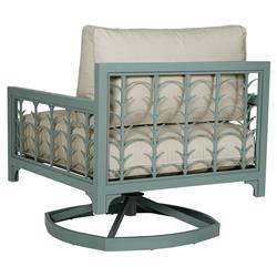 Tracey French Country Beige Sunbrella Green Aluminum Outdoor Swivel Rocker Chair|