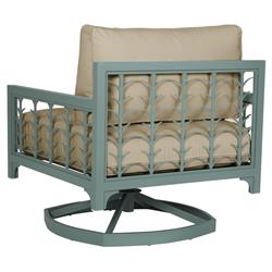 Tracey French Country Sand Sunbrella Green Aluminum Outdoor Swivel Rocker Chair|