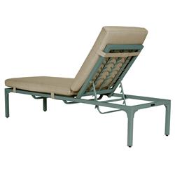 Tracey French Country Sand Sunbrella Green Aluminum Outdoor Chaise Lounge|