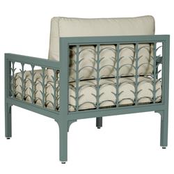 Tracey French Country Beige Sunbrella Green Aluminum Outdoor Lounge Chair|
