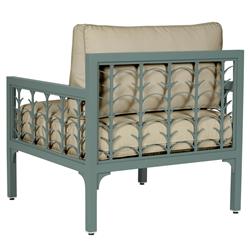 Tracey French Country Sand Sunbrella Green Aluminum Outdoor Lounge Chair|
