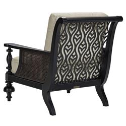 Hermine French Country Beige Sunbrella Black Aluminum Outdoor Lounge Chair|