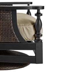 Hermine French Country Sand Sunbrella Black Aluminum Outdoor Swivel Chair|