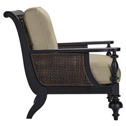 Hermine French Country Sand Sunbrella Black Aluminum Outdoor Sofa - 85"|