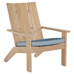 Ashland Blue Sunbrella Natural Teak Outdoor Adirondack Chair|