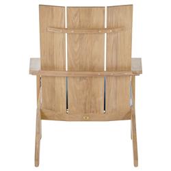 Ashland Blue Sunbrella Natural Teak Outdoor Adirondack Chair|