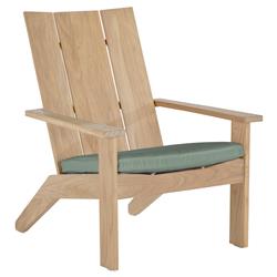 Ashland Green Sunbrella Natural Teak Outdoor Adirondack Chair|