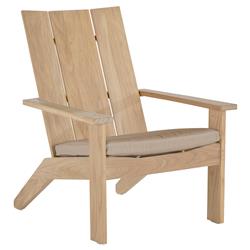 Ashland Beige Sunbrella Natural Teak Outdoor Adirondack Chair|