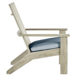 Ashland Blue Sunbrella Oyster Grey Teak Outdoor Adirondack Chair|