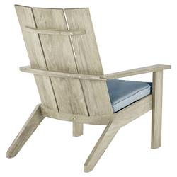 Ashland Blue Sunbrella Oyster Grey Teak Outdoor Adirondack Chair|