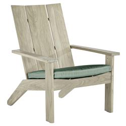 Ashland Green Sunbrella Oyster Grey Teak Outdoor Adirondack Chair|