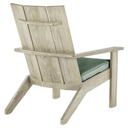 Ashland Green Sunbrella Oyster Grey Teak Outdoor Adirondack Chair|