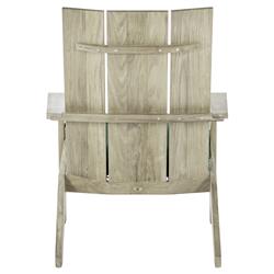 Ashland Green Sunbrella Oyster Grey Teak Outdoor Adirondack Chair|