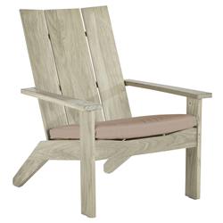 Ashland Beige Sunbrella Oyster Grey Teak Outdoor Adirondack Chair|