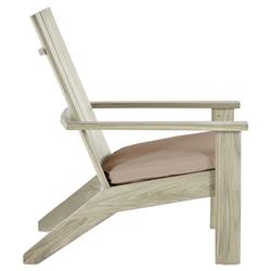 Ashland Beige Sunbrella Oyster Grey Teak Outdoor Adirondack Chair|