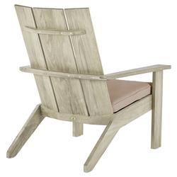 Ashland Beige Sunbrella Oyster Grey Teak Outdoor Adirondack Chair|