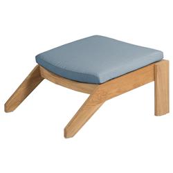 Ashland Blue Sunbrella Natural Teak Outdoor Adirondack Ottoman|