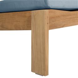 Ashland Blue Sunbrella Natural Teak Outdoor Adirondack Ottoman|