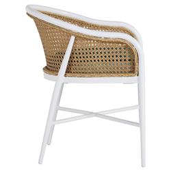 Havana Green Sunbrella White Aluminum Outdoor Dining Arm Chair|