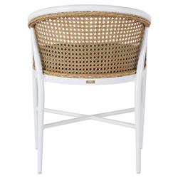 Havana Green Sunbrella White Aluminum Outdoor Dining Arm Chair|