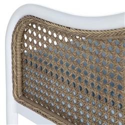 Havana Euro Blue Sunbrella White Aluminum Outdoor Arm Chair|