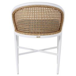 Havana Blue Sunbrella White Aluminum Outdoor Dining Side Chair|