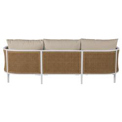 Havana Beige Sunbrella White Aluminum Outdoor Sofa - 86"|