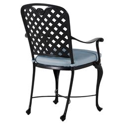 Provance Blue Sunbrella Earth Black Outdoor Dining Arm Chair|