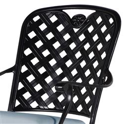 Provance Blue Sunbrella Earth Black Outdoor Dining Arm Chair|