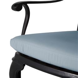 Provance Blue Sunbrella Earth Black Outdoor Dining Arm Chair|