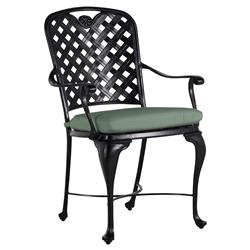 Provance Green Sunbrella Earth Black Outdoor Dining Arm Chair|