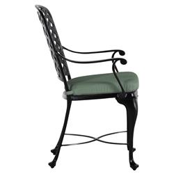 Provance Green Sunbrella Earth Black Outdoor Dining Arm Chair|
