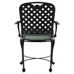 Provance Green Sunbrella Earth Black Outdoor Dining Arm Chair|