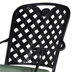 Provance Green Sunbrella Earth Black Outdoor Dining Arm Chair|
