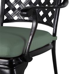 Provance Green Sunbrella Earth Black Outdoor Dining Arm Chair|