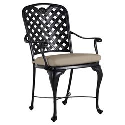Provance Beige Sunbrella Earth Black Outdoor Dining Arm Chair|